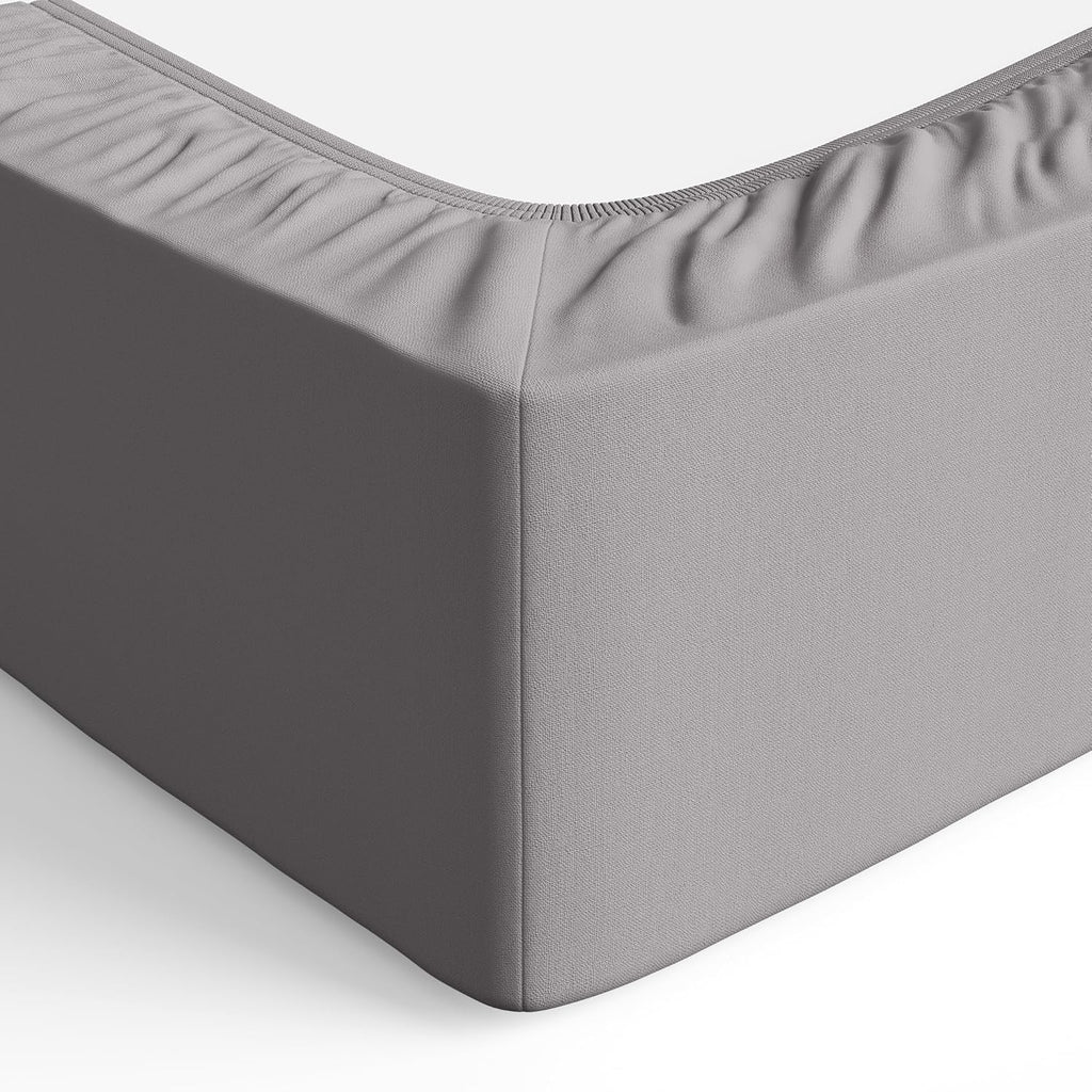 Bedding Soft Microfibre Fitted Sheet with 12 inch (30 cm) Deep Pocket, 160 x 200 cm, Dark Grey