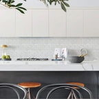 White Tile Stickers Vinyl Peel and Stick for Bathroom Kitchen 30x15cm 24Pcs Brick Self Adhesive Wall Tile Waterproof Stick on Backsplash for Living Room