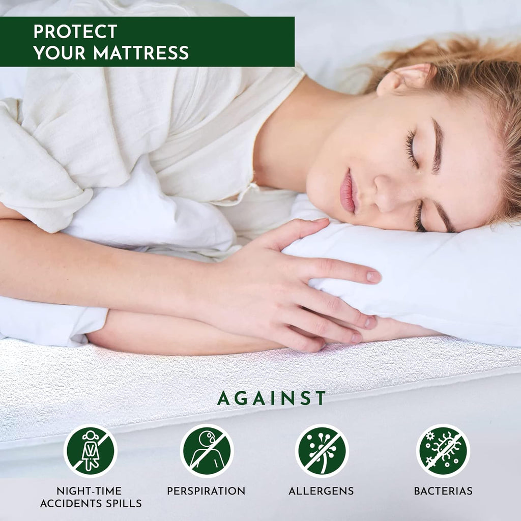Waterproof Mattress Protector King |40cm Extra Deep Fitted King Size Waterproof Bed Protector Topper | Non Noisy & Breathable Mattress Cover King Size Bed(152 X 200 +40CM)