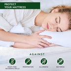 Waterproof Mattress Protector Single,30cm Extra Deep Stretch Skirt Non-Noisy Terry Top Single Mattress Cover Single Bed(90 x 190cm)