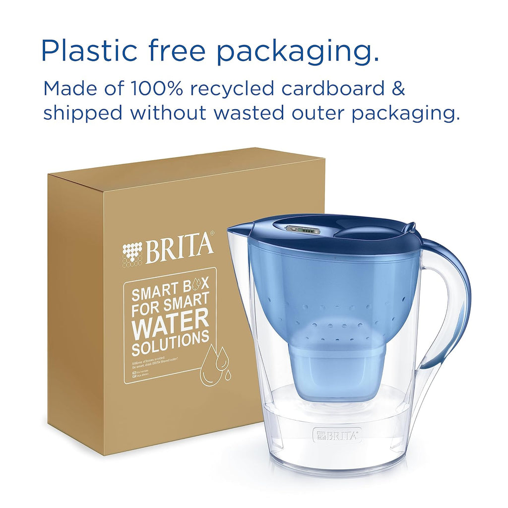Marella XL Water Filter Jug Blue (3.5L) incl. 1x MAXTRA PRO Pure Performance cartridge - large-volume jug with digital LTI and Flip-Lid - now in sustainable Smart Box packaging