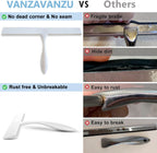 Shower Squeegee for Shower Glass Doors, Bathroom Squeegee for Shower, with No-Drilling Hanging Hook, Non-Slip Handle Silicone Squeegee for Mirror, Car, Window, Glass (White)