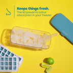 Ice Cube Tray with Lid Dispenser & Storage - Reusable BPA Free Easy Press Release 48 Ice Cube Moulds - 2 Tray with Dispenser, Ice Bucket & Scoop