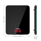 201 Digital Kitchen Scales with Tempered Glass Platform (Batteries included), Electronic Weighing Food Scale with Backlit LCD, Multifunction for Office School Home Baking Cooking, 5kg/11lb