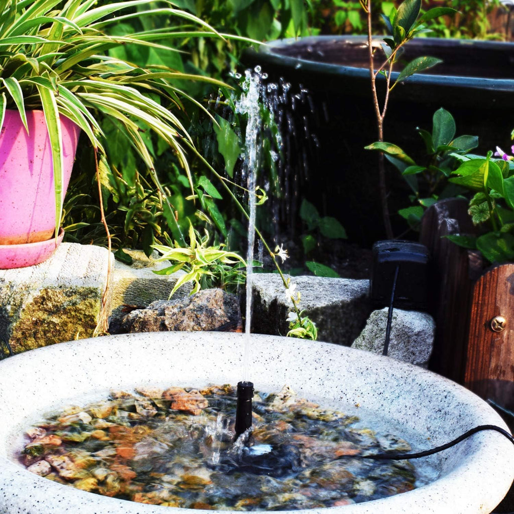 Decdeal Fountain Pump 6V/2W Solar Water Pump with Adjustable Solar Panel DIY Birdbath Fountain Pump Outdoor Water Fountain Panel Kit for Fish Tank Small Pond Garden Patio Lawn Pool