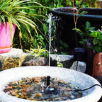 Decdeal Fountain Pump 6V/2W Solar Water Pump with Adjustable Solar Panel DIY Birdbath Fountain Pump Outdoor Water Fountain Panel Kit for Fish Tank Small Pond Garden Patio Lawn Pool
