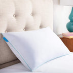 Shredded Memory Foam Pillow 70 x 40 cm with Cooling Gel Encasement – Firm Bed Pillow, Support for Shoulder and Neck – Removable Cotton Cover, White