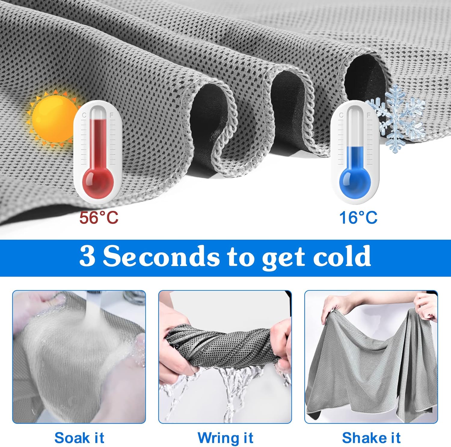 Sukeen Cooling Towels, 4 Pack Neck & Soft Breathable Sweat Towel for Men & Women Work Out Sports Yoga Golf (40"x12")