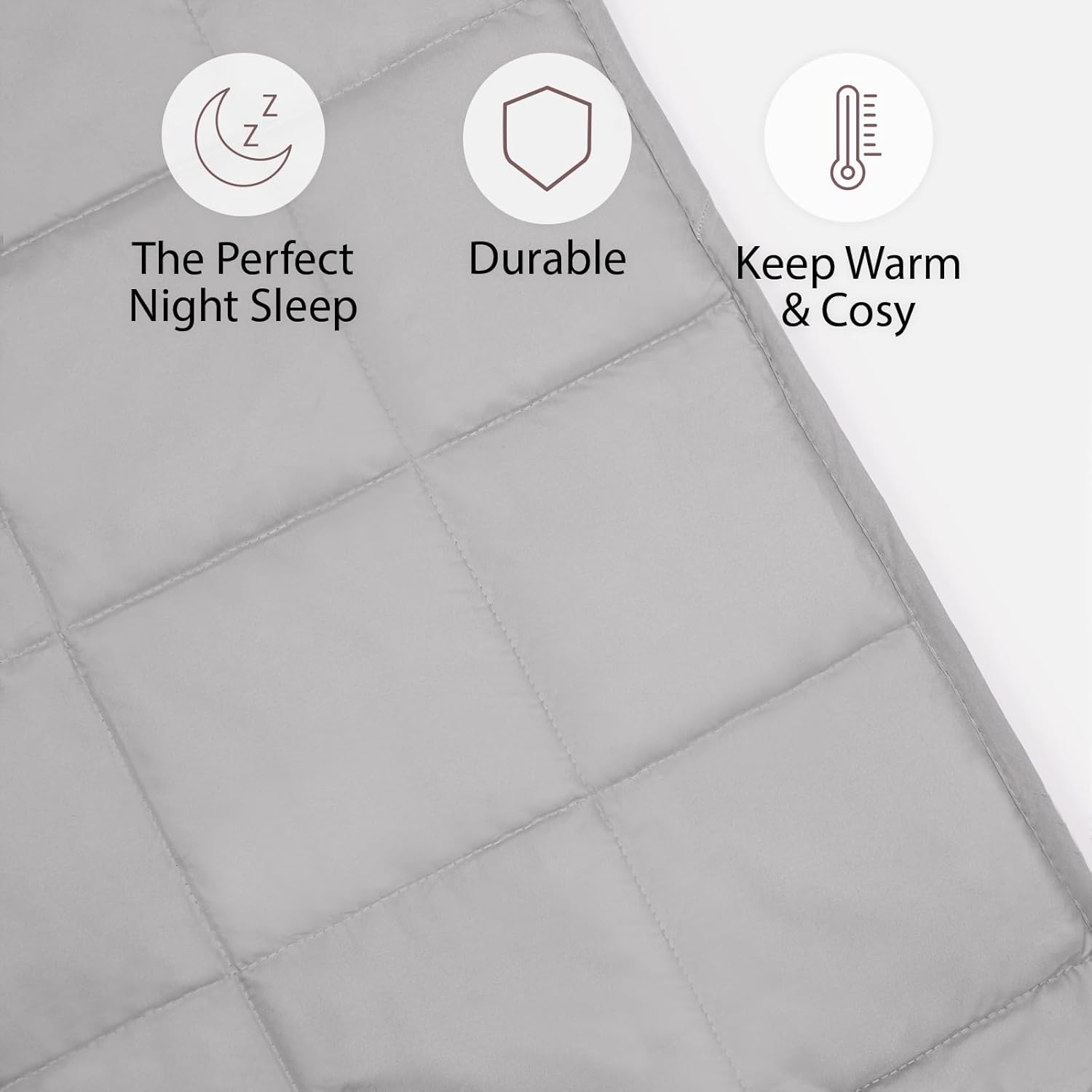 Weighted Blanket 6kg for Adults Therapy Anxiety Autism Insomnia Stress Relief, Single/Double - Silver Grey - 125 x 180cm - (Disclaimer Only suitable for age 3+ years)