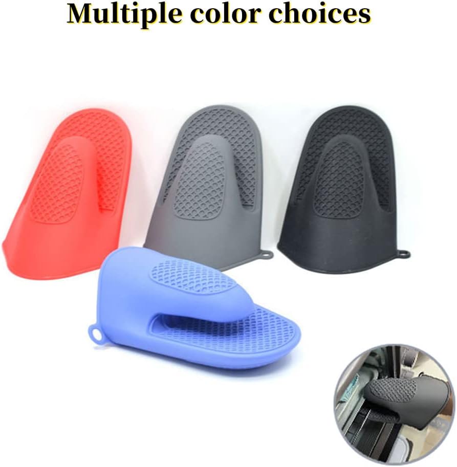 Oven Glove Thicken Silicone Pot Holder Mini Oven Mitt Heat Resistant Pinch Covers for Baking, Cooking, Bbq Grilling (grey)