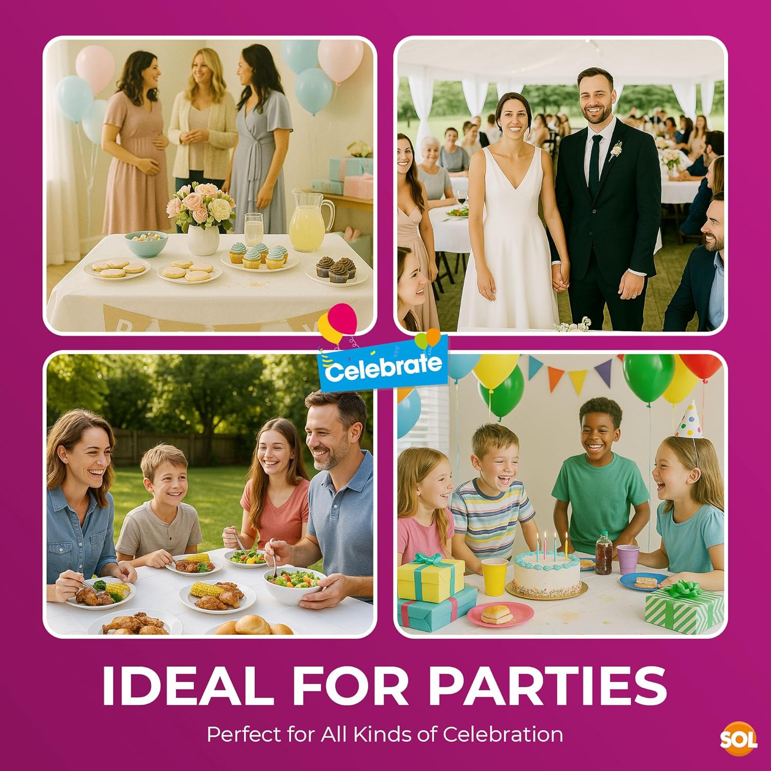 5pk White Paper Table Covers 90x90cm Tablecloths for Parties Cover Disposable - Thick Absorbent Design - Easy Clean Up for Weddings, Craft Activities, Kids’ Meals, Village Halls & Family Events