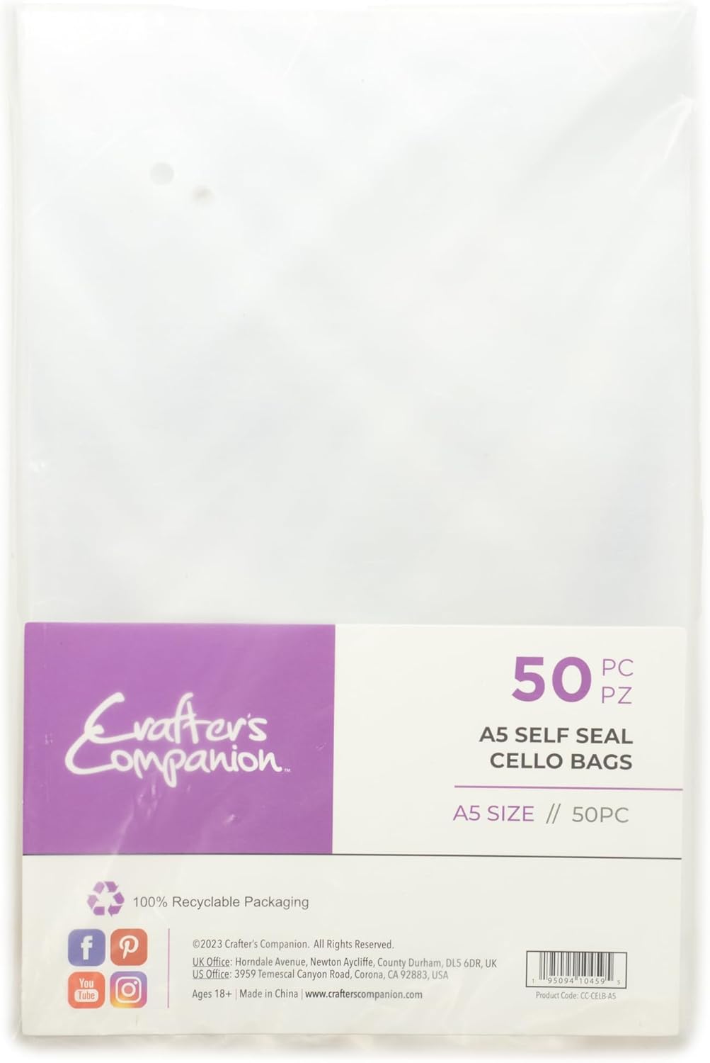 Self Seal Cello Bags - A5