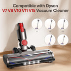 Brush Head Replacement Compatible with Dyson V7 / V8 / V10 / V11 / V15, Flexible 180° Swivel Dyson Parts with 4 Led Headlamps and 2 Replacement Rollers