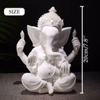 Ganesh Buddha Statue,Indian Deity Statue,Decoration Living Room,Abstract Sculpture,Home Store Decoration,Modern Living Room Ornaments 7.08"(White)
