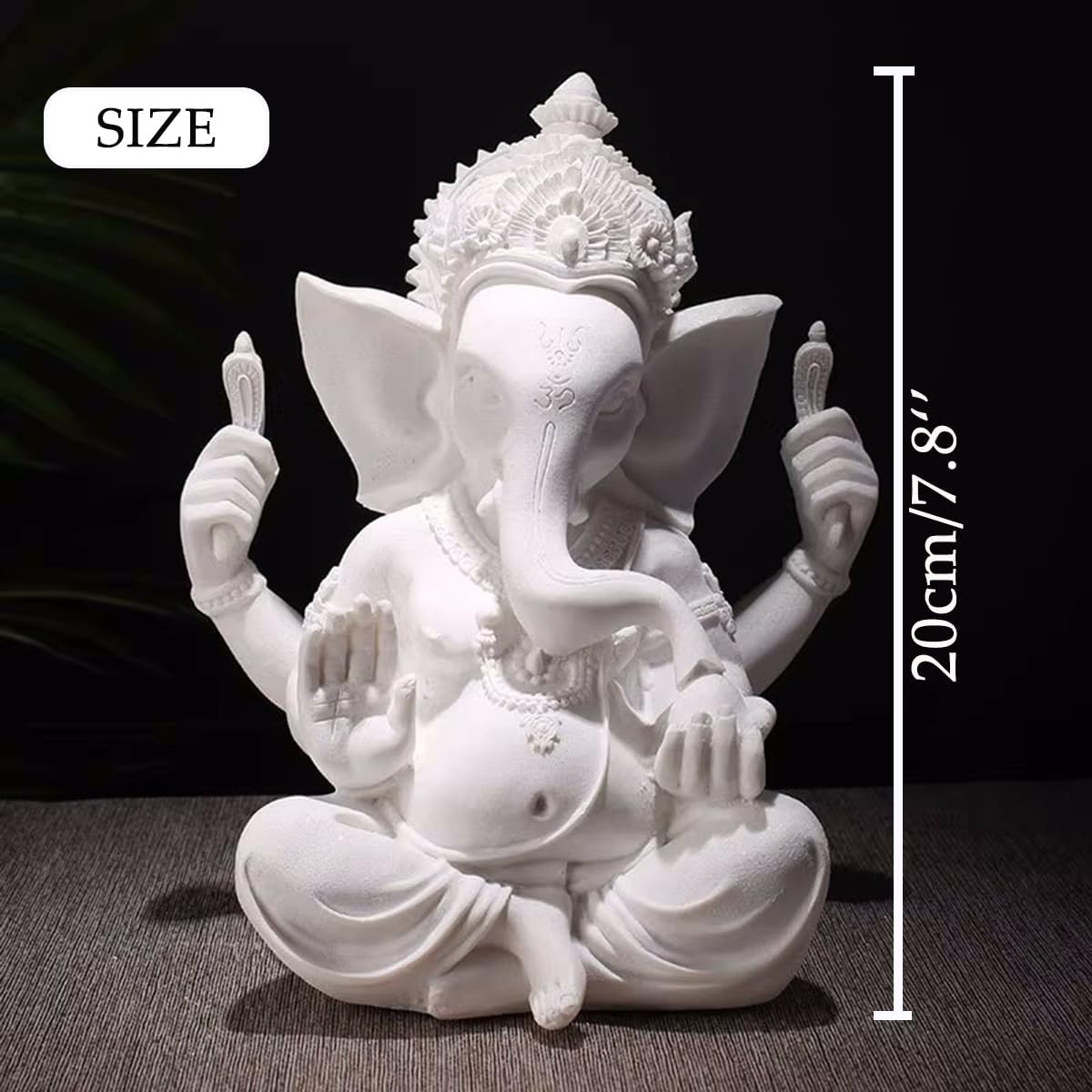 Ganesh Buddha Statue,Indian Deity Statue,Decoration Living Room,Abstract Sculpture,Home Store Decoration,Modern Living Room Ornaments 7.08"(White)