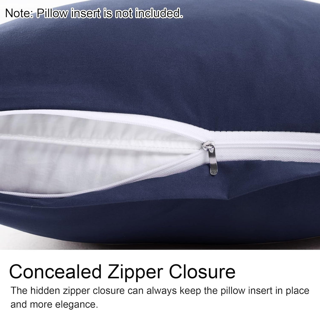 Soft Brushed Microfiber Body Pillow Cover with Zipper Closure, Bolster Pillow Cases Long Pillow Cases for Body Pillow Navy 20"x60" (5ft)