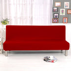Solid Colour Armless Sofa Bed Cover Polyester Spandex Stretch Futon Slipcover Protector 3 Seater Elastic Full Folding Couch Sofa Cover fits Folding Sofa Bed without Armrests 80" x 50" in…
