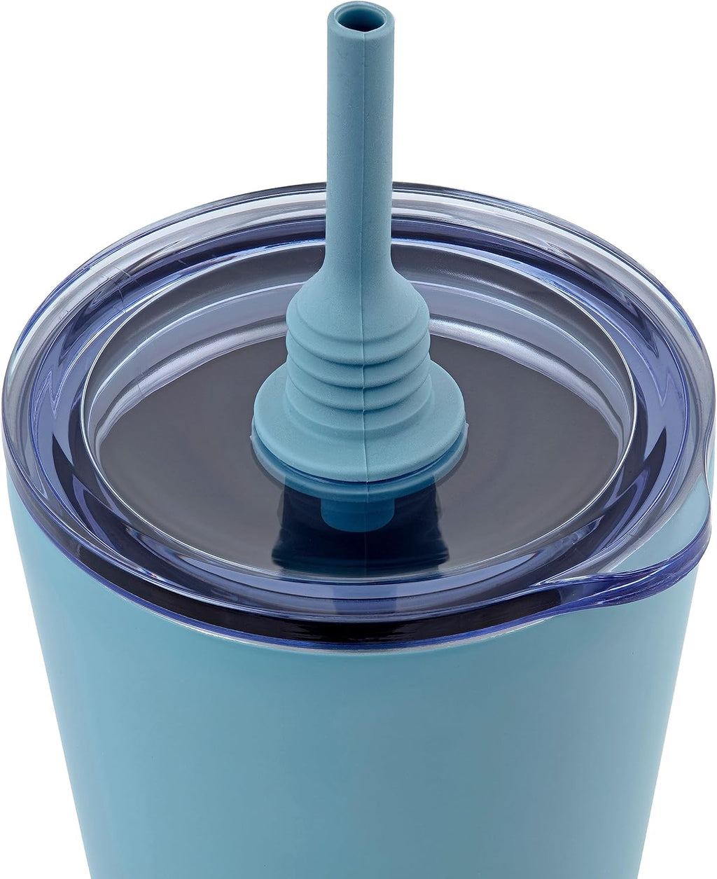 The Sipper Stainless Steel Insulated Tumbler with Straw and Lid Double Walled BPA Free Splash Proof Travel Cup for Cold Drinks 550ml - Powder Blue