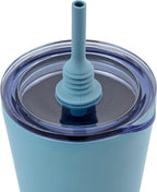 The Sipper Stainless Steel Insulated Tumbler with Straw and Lid Double Walled BPA Free Splash Proof Travel Cup for Cold Drinks 550ml - Powder Blue