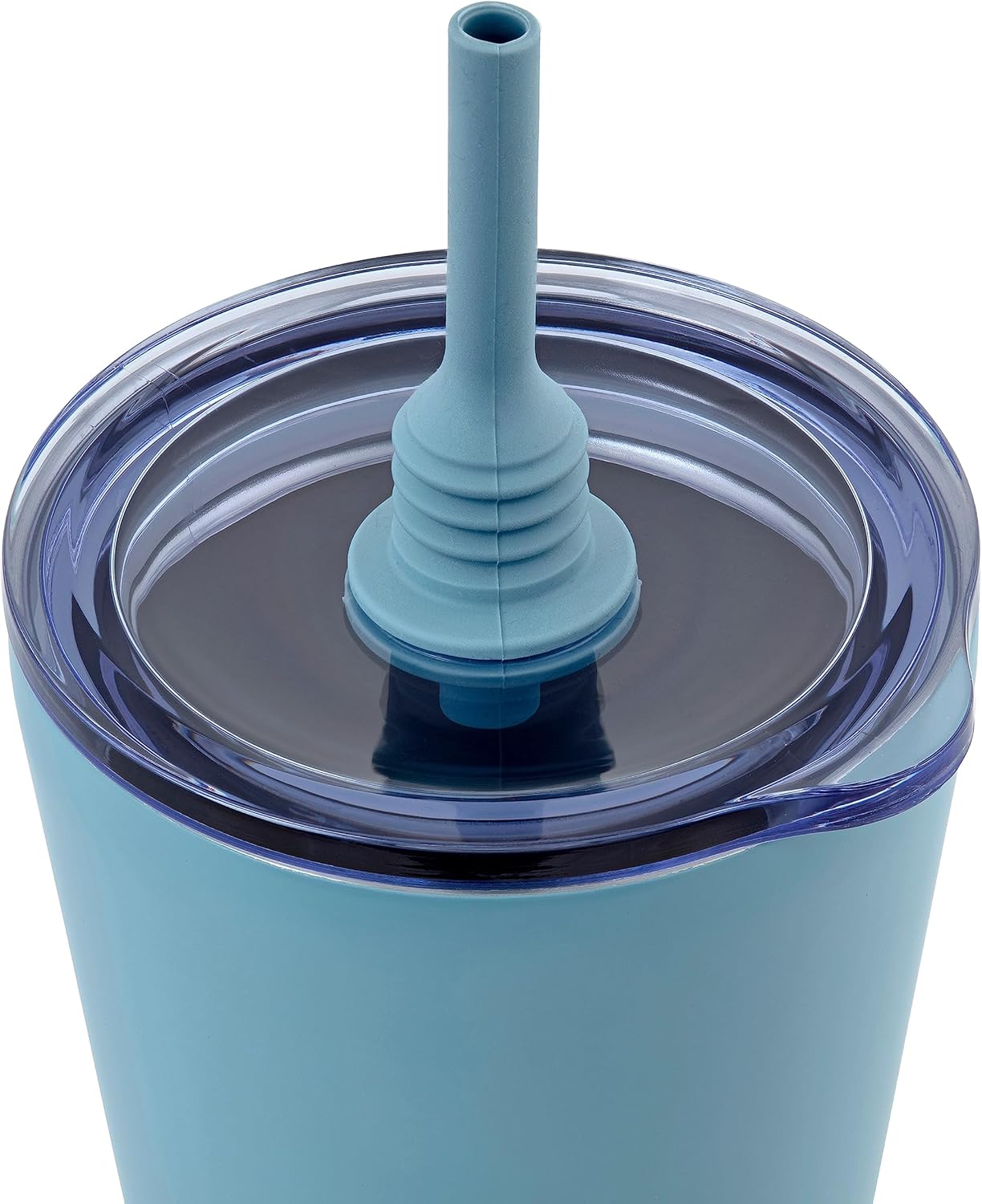 The Sipper Stainless Steel Insulated Tumbler with Straw and Lid Double Walled BPA Free Splash Proof Travel Cup for Cold Drinks 550ml - Powder Blue