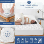 GRT Waterproof Mattress Protector Double Bed, 30cm Extra Deep Skirt, Breathable Noiseless Quilted Mattress Cover, Super Absorbent Dust Proof Mattress Protector (Double - 137 x 190cm)