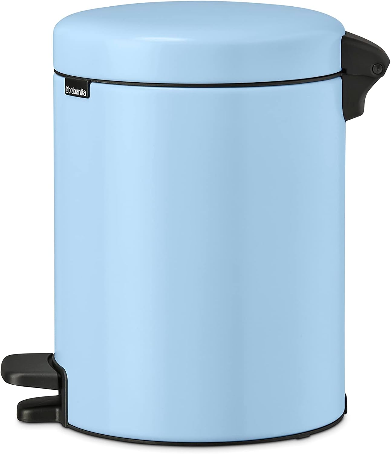 NewIcon Pedal Bin 5L - Small Waste Bin for Bathroom or Toilet - Soft Closing Lid - Light Pedal Operation - with Removable Inner Bucket - Non-Slip Base - Dreamy Blue - 21 x 27 x 29 cm