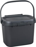 518251 Everyday Kitchen Food Waste Compost Caddy Bin, 4.5 Litre, Sliver, Metallic Silver