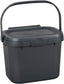518251 Everyday Kitchen Food Waste Compost Caddy Bin, 4.5 Litre, Sliver, Metallic Silver