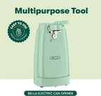 Electric Can Opener and Knife Sharpener, Multifunctional Jar and Bottle Opener with Removable Cutting Lever and Cord Storage, 60 Watt Motor, BPA Free, Stainless Steel Blade, Sage