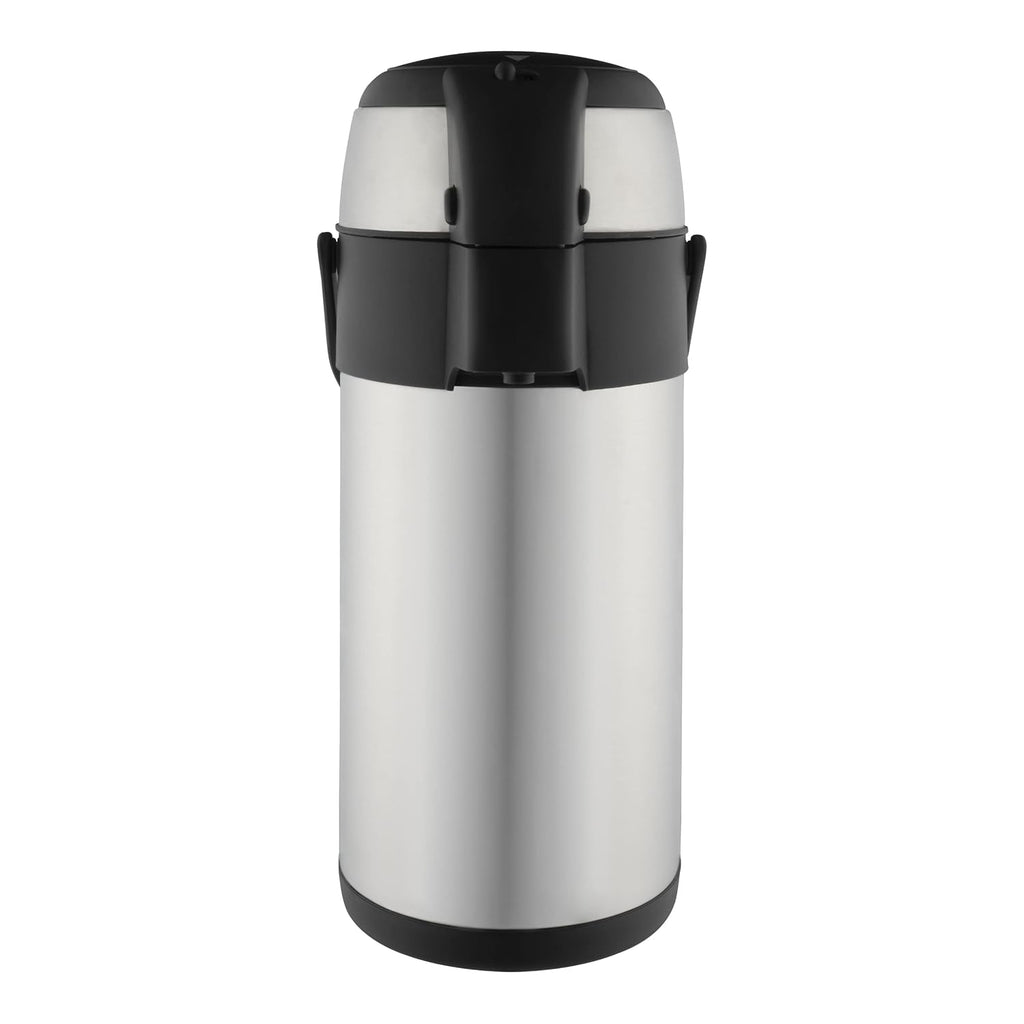 3.0L Stainless Steel Push-Pump Airpot, Leakproof Flask for Hot and Cold Drinks, Easy Pump Drink Dispenser for Events, Satin Finish