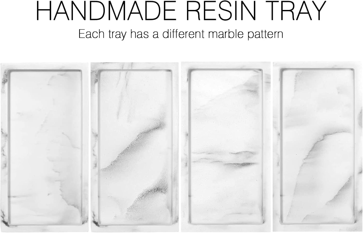 Bathroom Vanity Tray, Resin Dresser Jewelry Ring Dish Tank Storage Kitchen Countertop Organiser Plate Holder for Perfume Candles Soap Towel Plant Bathroom Accessories, Mini, Gravel White