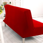 Solid Colour Armless Sofa Bed Cover Polyester Spandex Stretch Futon Slipcover Protector 3 Seater Elastic Full Folding Couch Sofa Cover fits Folding Sofa Bed without Armrests 80" x 50" in…