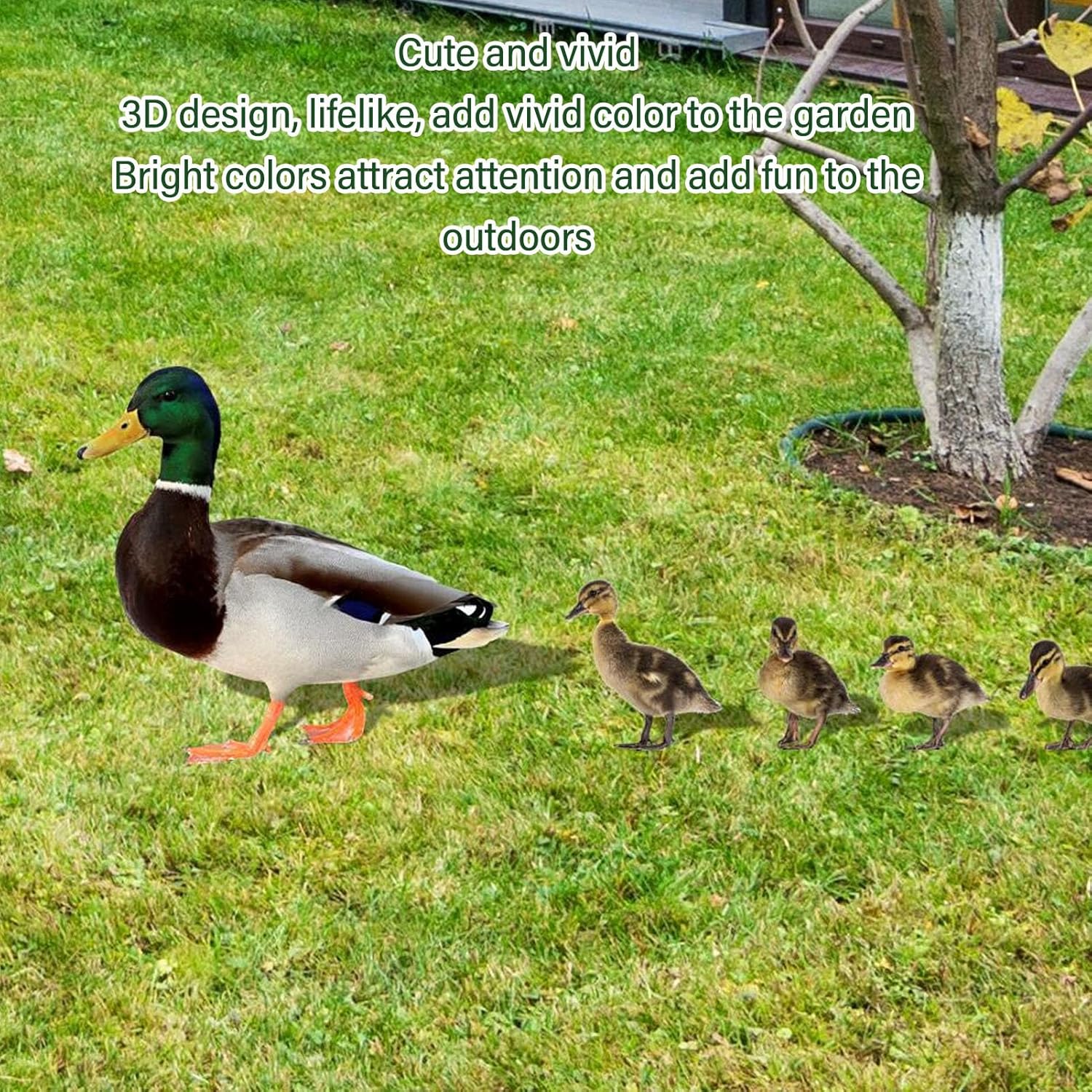 Duck Garden Stakes, 3D Duck Garden Statue, Realistic Lifelike Acrylic Duck Decor for Courtyard, Lawn, Garden Decoration, Outdoor Farmhouse Pathway Lawn Decorations Secondary image