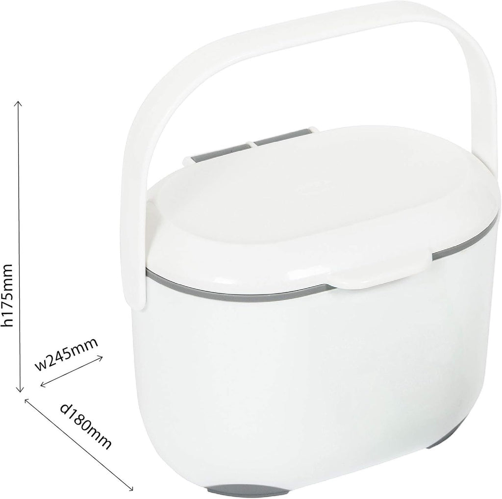 515630 2.5 Litre Kitchen Compost Caddy, Black/Grey, 2.5L