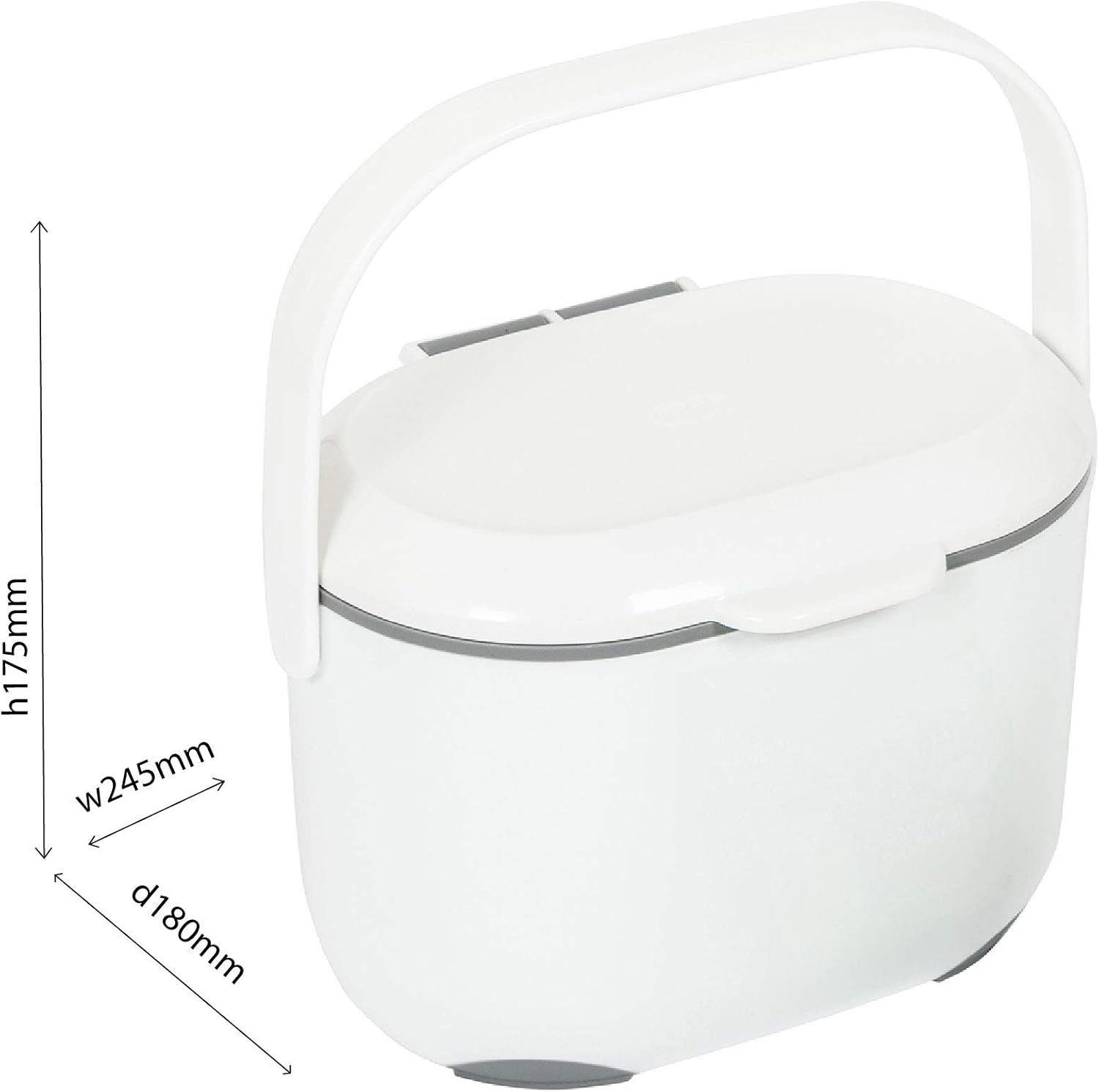 515630 2.5 Litre Kitchen Compost Caddy, Black/Grey, 2.5L