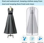 2PCS Dress Bags Covers Long Garment Covers Bag Dress Bag Long Dress Bags Covers Translucent with Zip Waterproof Dustproof Dress Covers Garment Bags Full Length(60 * 140cm)