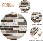 Tiles Self Adhesive Stick On Kitchen Tiles Kitchen Backsplash Self Adhesive Decal for Walls Bathroom Tile Transfers Sticker Marble Wall Sticker for Bathroom Waterproof Wall Decals 30×30