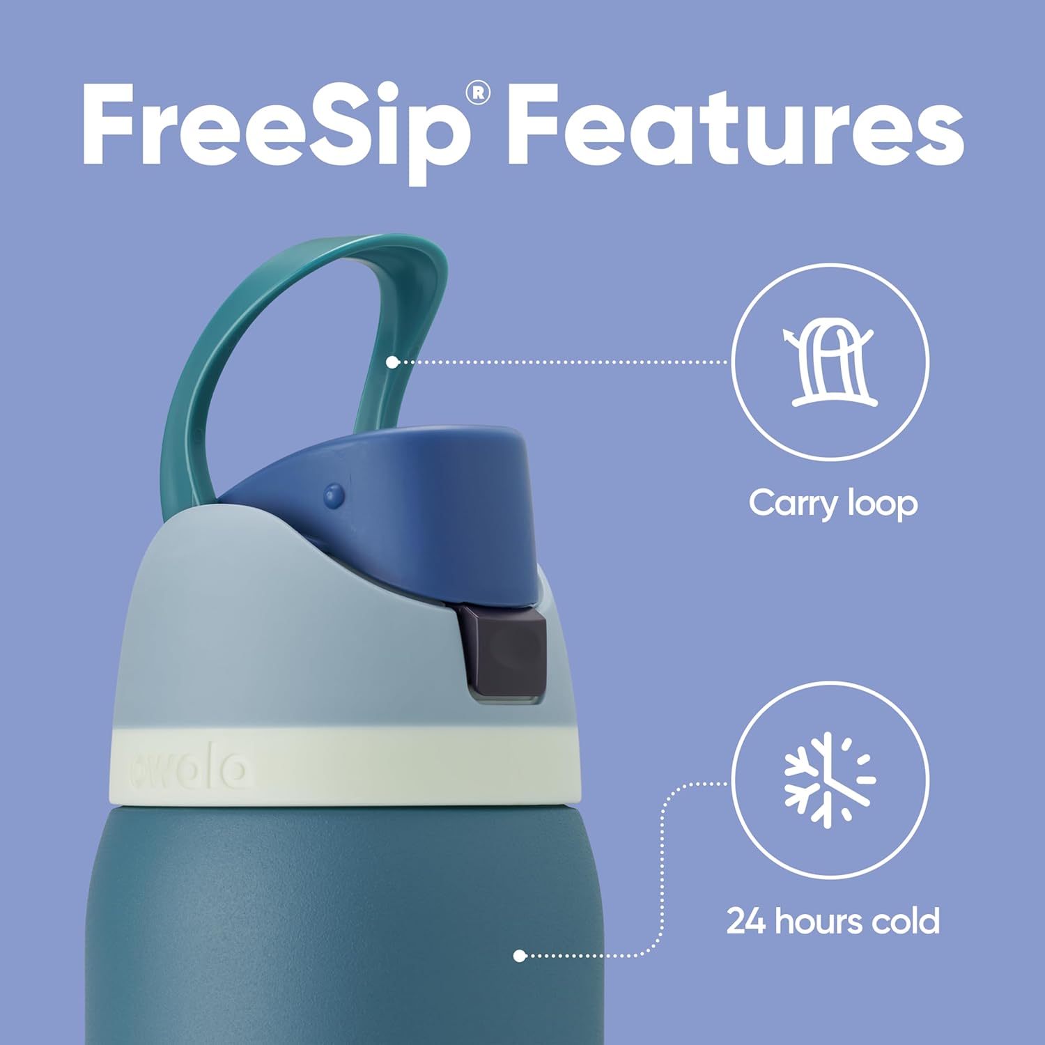 FreeSip Insulated Stainless Steel Water Bottle with Straw for Sports and Travel, Leak Proof, BPA-Free, 945ml, Denim
