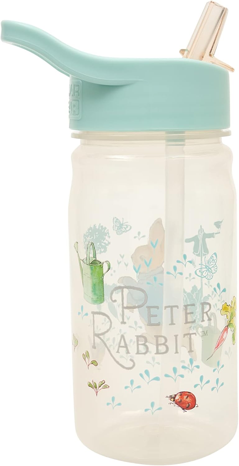 Peter Rabbit Classic Water Bottle with Flip up Straw 400ml –Official Merchandise by Polar Gear – Kids Reusable Non Spill BPA Free - Recyclable Plastic – For School Nursery Sports Picnic – Blue Secondary image