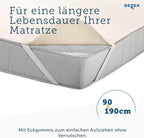 SETEX Mattress Protector, Cotton, Natural, 90 x 190 cm