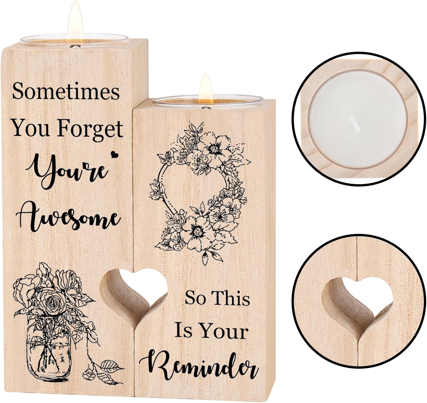 Friendship Gifts for Women, Best Friend Birthday Candlestick Holders - Inspirational Gifts for Friend, Colleagues, Sister, Bestie