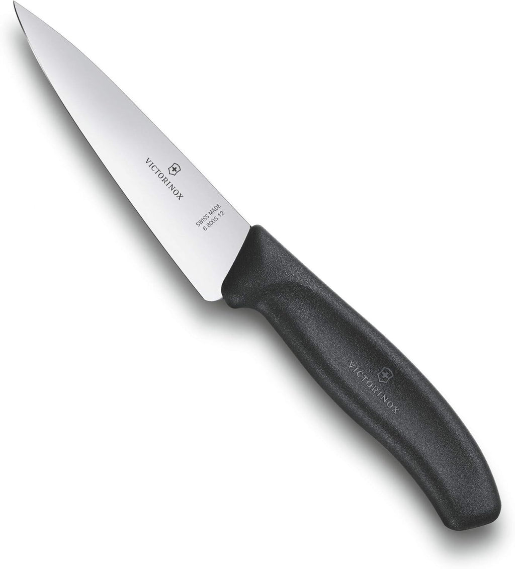 Swiss Classic, Carving Knife, Extra Sharp Blade, Straight Edge, 12 cm, Stainless Steel, Black
