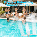 Pool Fountain for Above and In-Ground Pools, XJUGEZ 360° adjustable Dual Mode Waterfall pool sprinkler fountain, pressure and height adjustable pool accessories for ground pools, multi-size interfaces