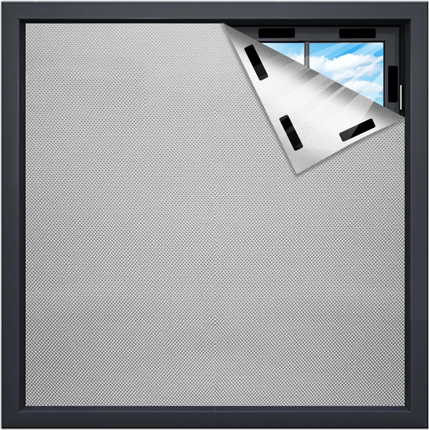 Versatile Portable Roller Blind-Stick On Blackout Curtains for Windows,Temporary Curtains, Any Size and Shape-Bedroom,Indoor & Outdoor-Blackout Blind-Gray Main image