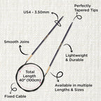 J’Adore Cubics Fixed Circular Needles 40" 100cm | 3.50mm