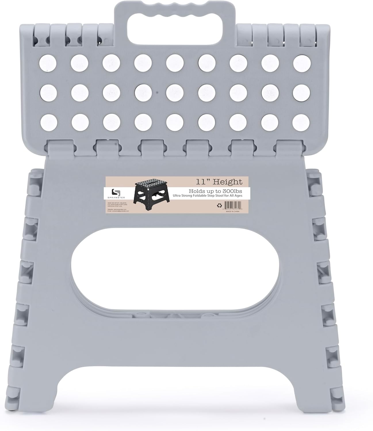 Super Strong Folding Step Stool - 11" - Sturdy Enough to Hold 300 Lb - Lightweight Foldable Step Stool for Adults and Kids - Opens with one Flip - Great for Kitchen, Bathroom and Bedroom