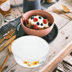 5pcs Mixing Bowls Sets Enamel Prep Bowls with Lid Floral Nesting Salads Bowls Prepared Bowls Food Container Bowl for Kitchen Serving Fruit Cereal Sugar Candy Ice Cream
