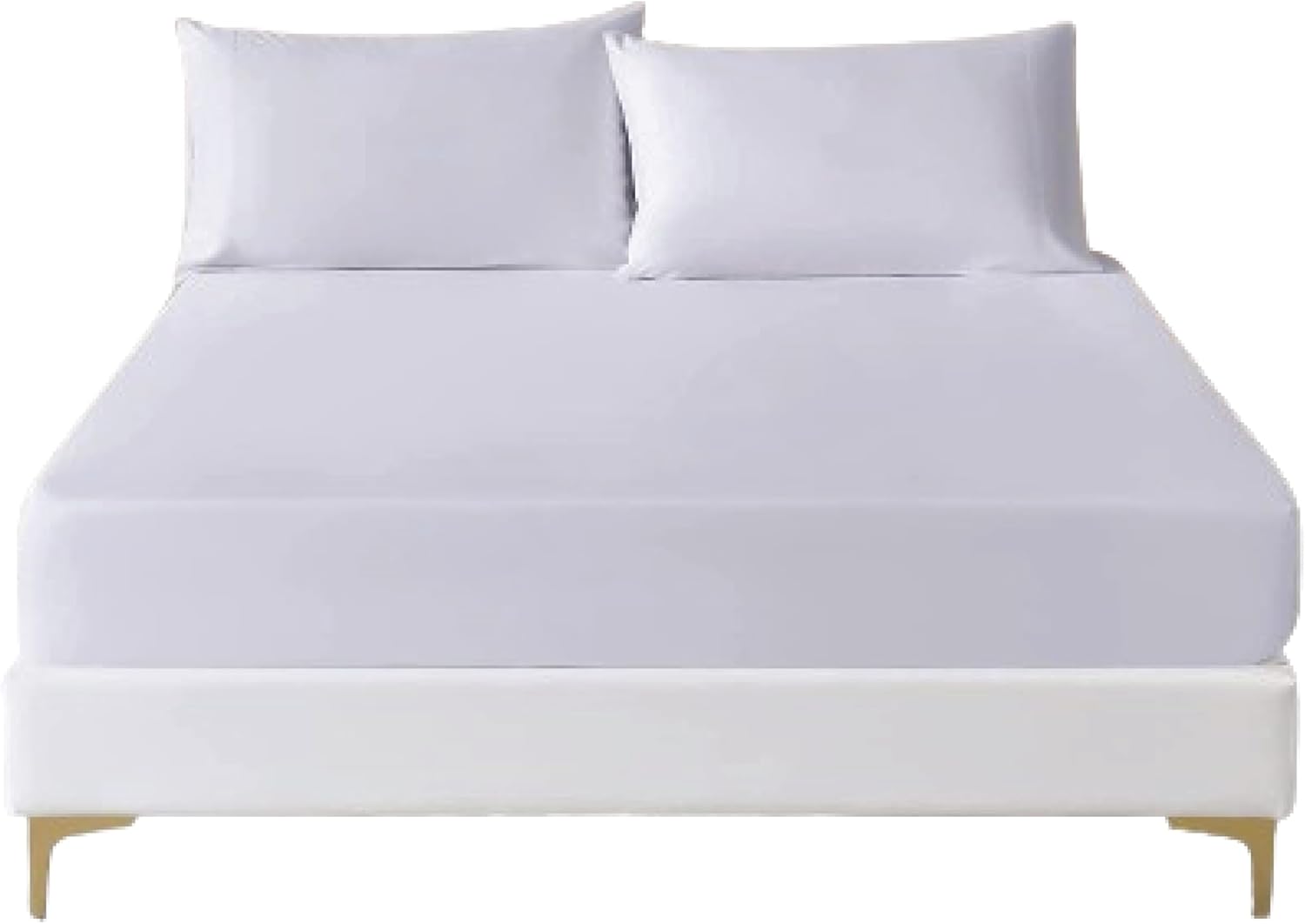 Deep Fitted Sheet King Size White 300 Thread Count 100% Egyptian Cotton King-Size Fitted Sheets 12inch/30cm Deep Fitted Sheets Kingsize Shrinkage Fade Resistant Bed Sheets No Pillowcase Main image