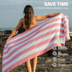 Beach Towel, Extra Large Microfibre Beach Towel for Adult, Double Sides Sand Free Quick Dry lightweight Travel Swimming Towel(Light Pink, 90×180cm - 1 pack)