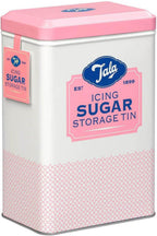 Originals Metal Pink and Cream Nostalgic Design Storage Tin, 18.5x18.5x19 cm | Holds a Full Bag of Icing Sugar | Stylish Kitchen Storage